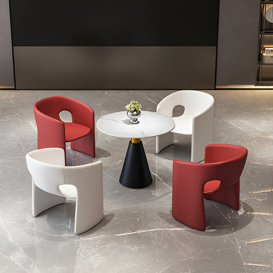 Nordic Leather Dining Chair – Modern Luxury Armchair for Hotel & Home