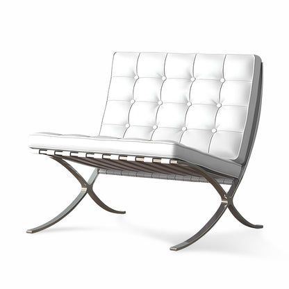 Nordic Leather Accent Chair – Single Seater with Stainless Steel Frame