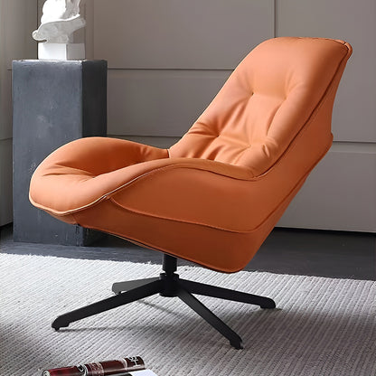 Genuine Leather Swivel Recliner Chair – Modern 360° Lounge Armchair