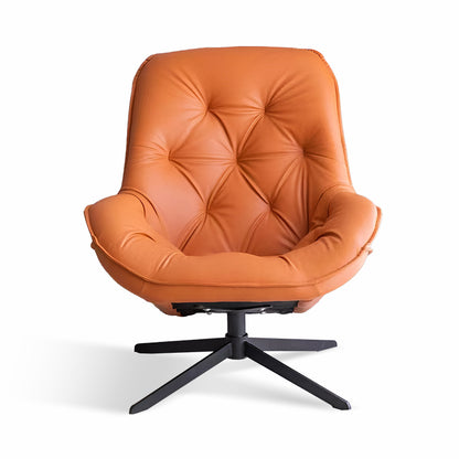 Genuine Leather Swivel Recliner Chair – Modern 360° Lounge Armchair