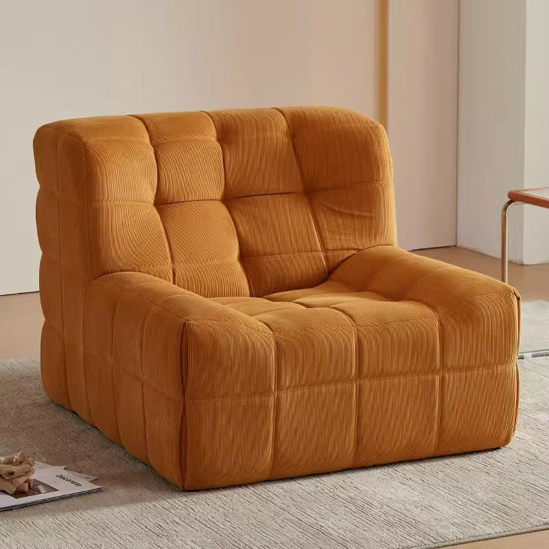 Custom Corduroy Velvet Sofa Chair - Armless Lounge Single Seat