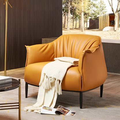 Modern Nordic Leather Armchair - Luxury Minimalist Designer Single Sofa