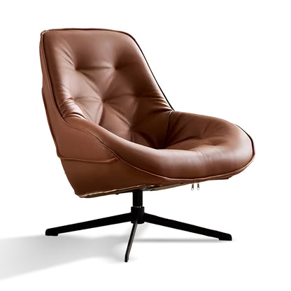 Genuine Leather Swivel Recliner Chair – Modern 360° Lounge Armchair