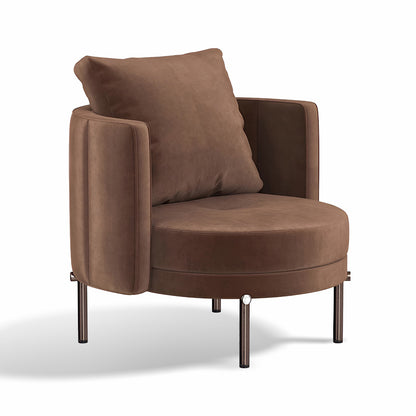 Modern Nordic Boucle Armchair – Wide Barrel Club Chair for Living Room